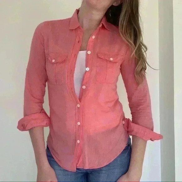 J. Crew Tops - J crew pink button up